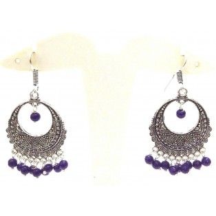 Silver Oxidized Earring Jhumka Jhumki Imitation Ethnic Jewelry Long Dangle AE33